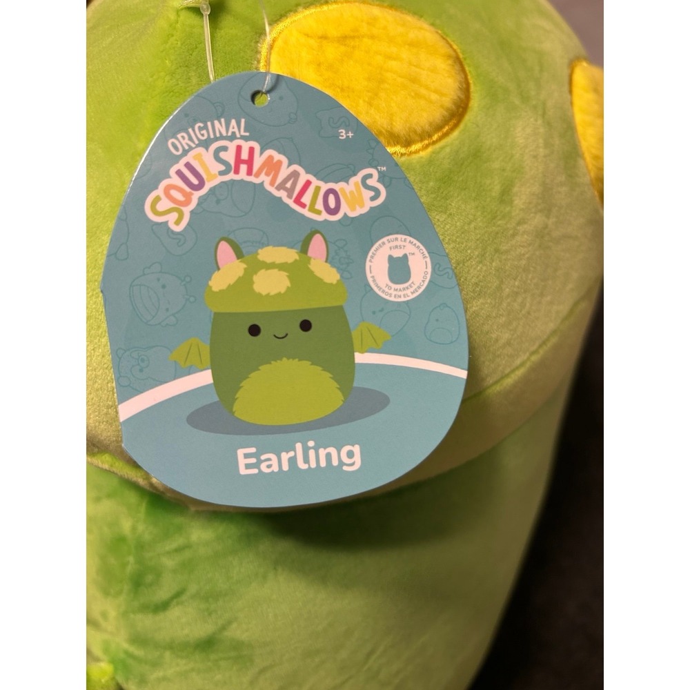 Squishmallows 14" Earling Neon Green Mushroom Bat Plush – Official Jazwares NWT - Picture 6 of 10